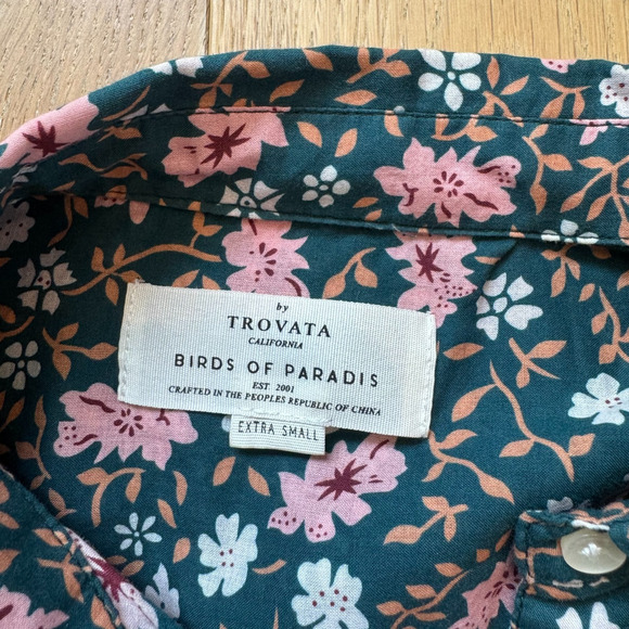 Trovata Birds of Paradis Colorful Floral Long Sleeve Button Up Romantic Blouse - Picture 6 of 9